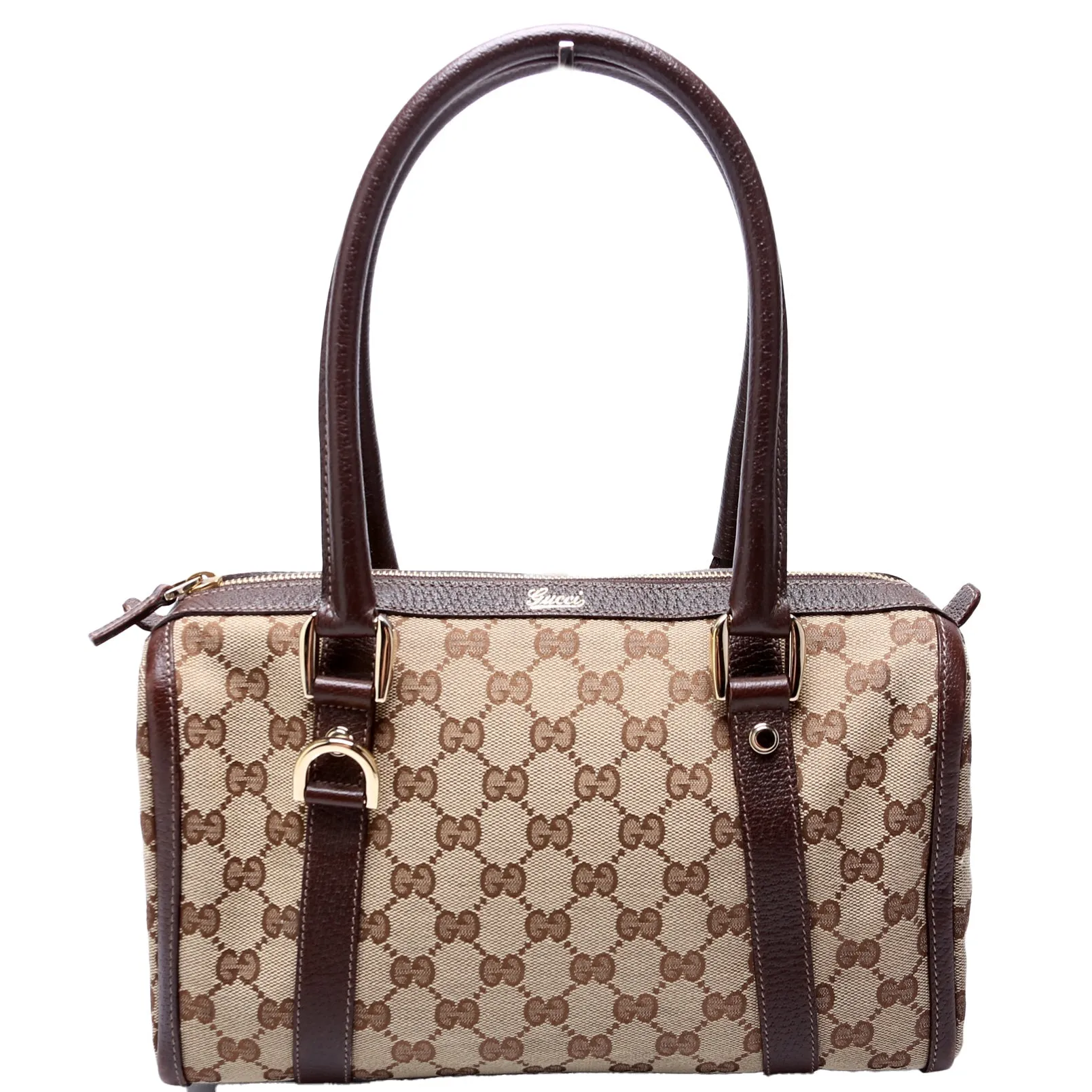 130942 GG Canvas Small Abbey Boston Bag Brown