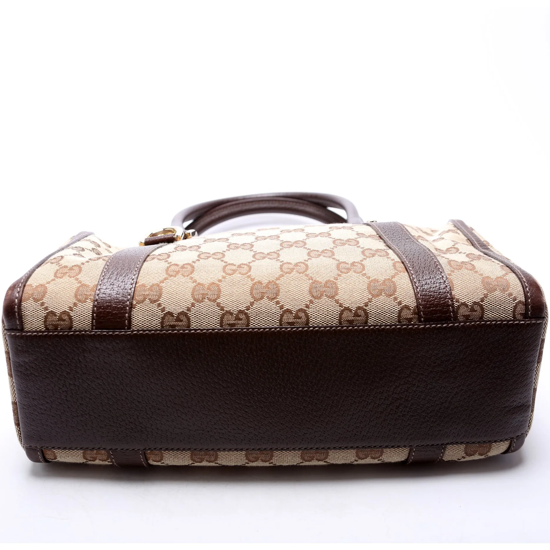 130942 GG Canvas Small Abbey Boston Bag Brown