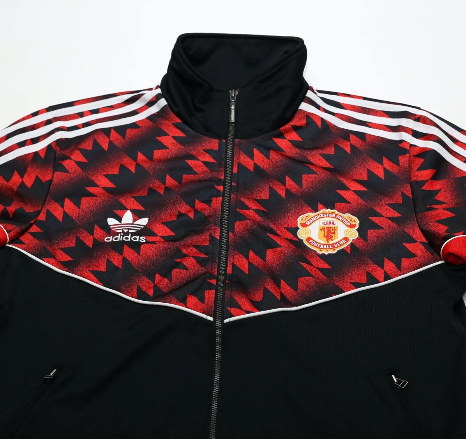 1990/92 Manchester United Vintage Retro adidas Originals Track Top (L)