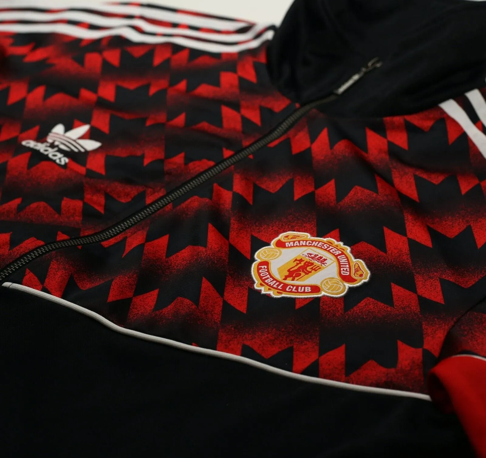 1990/92 Manchester United Vintage Retro adidas Originals Track Top (L)