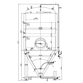 4000L Conical Fermenter (pressurisable, jacketed)