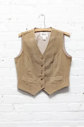 70s Corduroy Tan Vest M