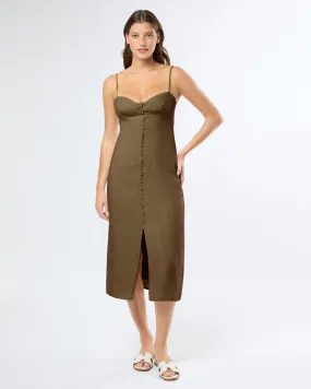 Air Linen Corset Midi Dress