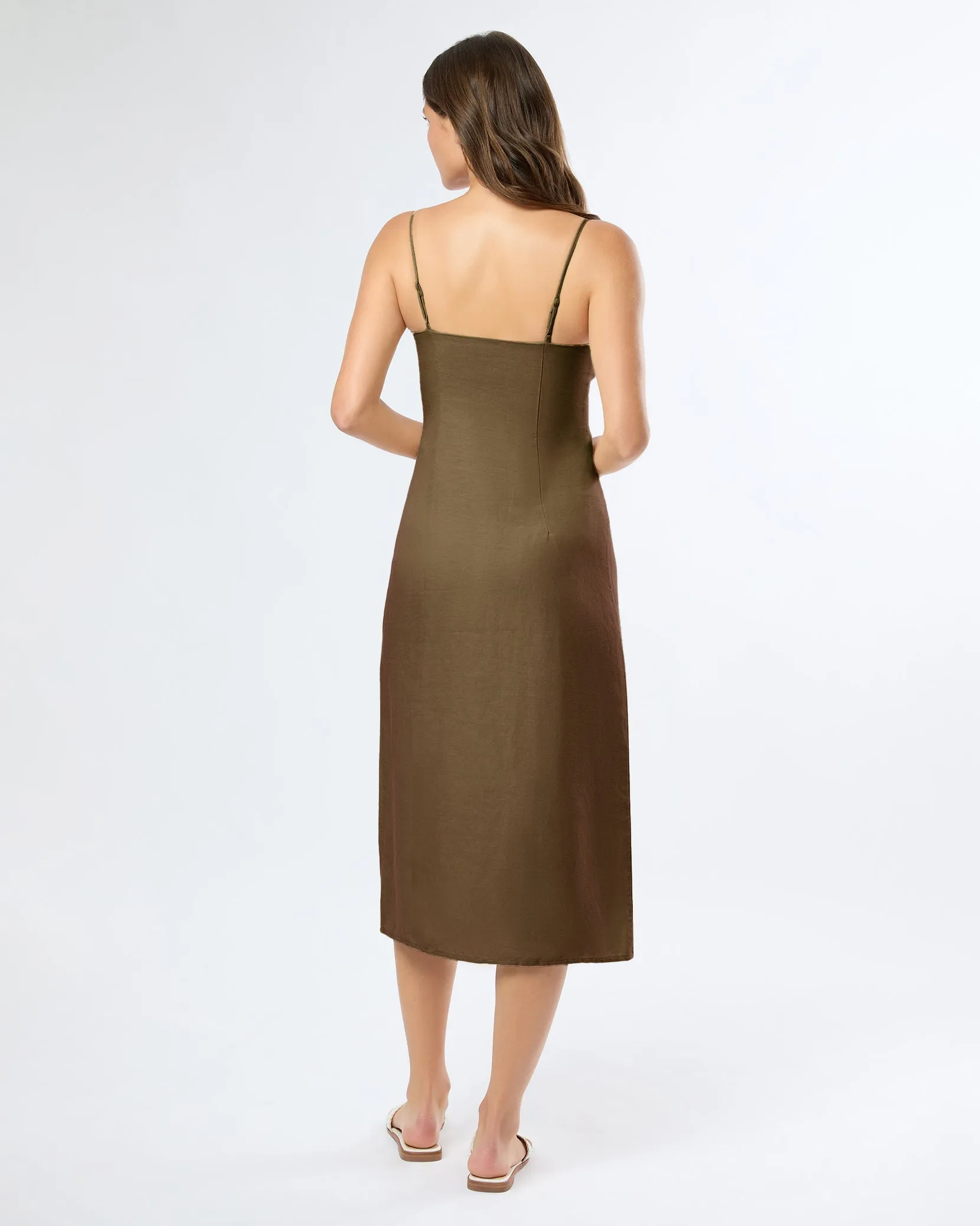 Air Linen Corset Midi Dress