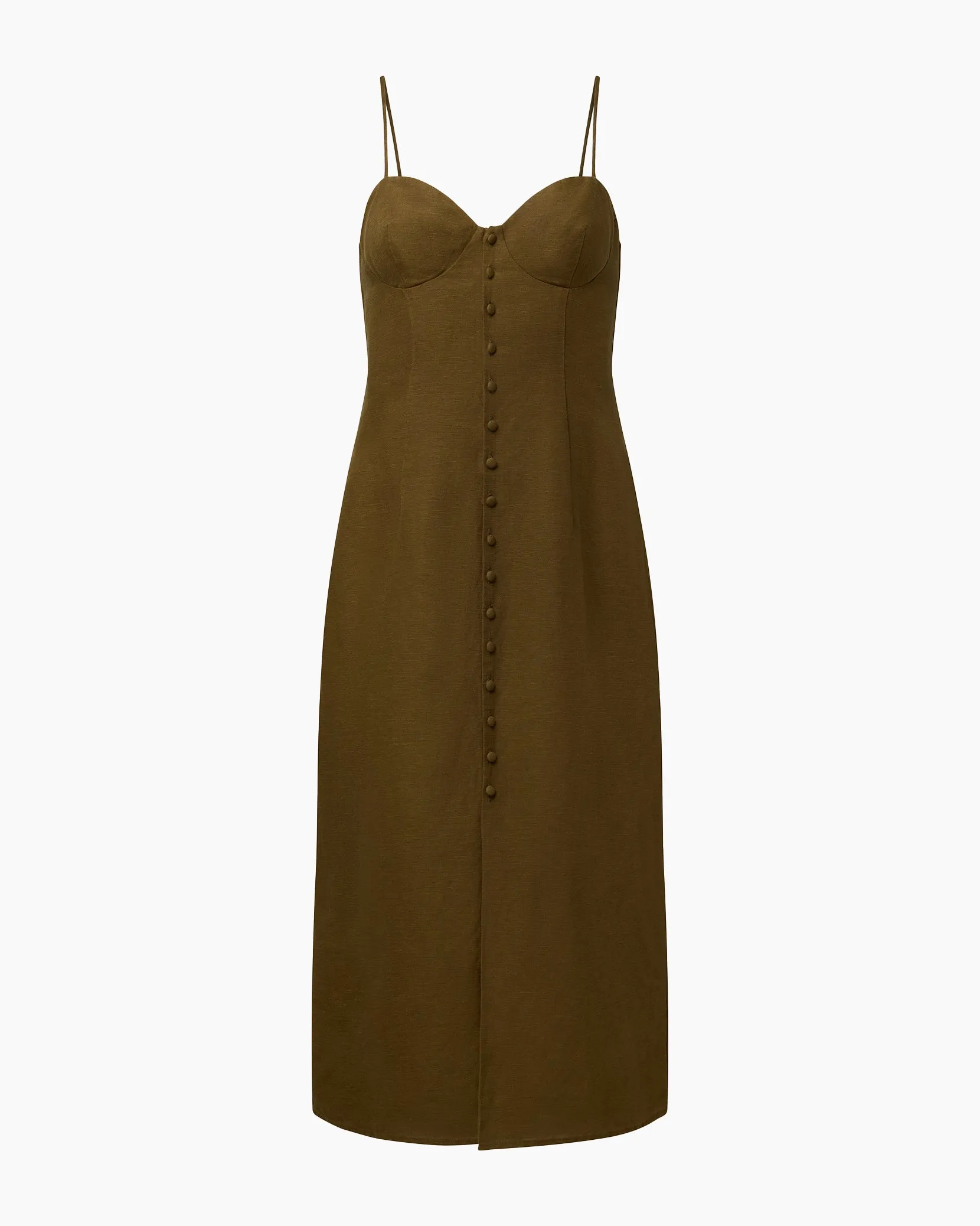 Air Linen Corset Midi Dress