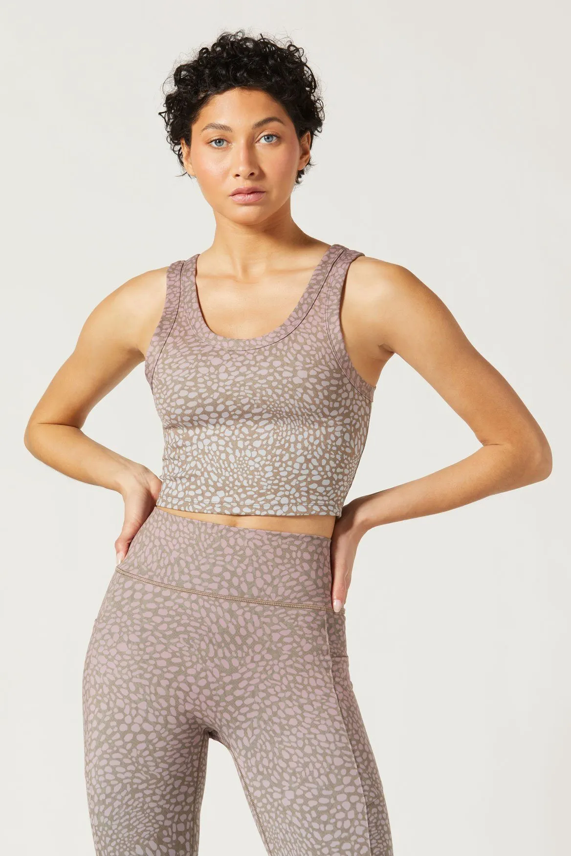 Anna Cropped Tank Celsius Taupe