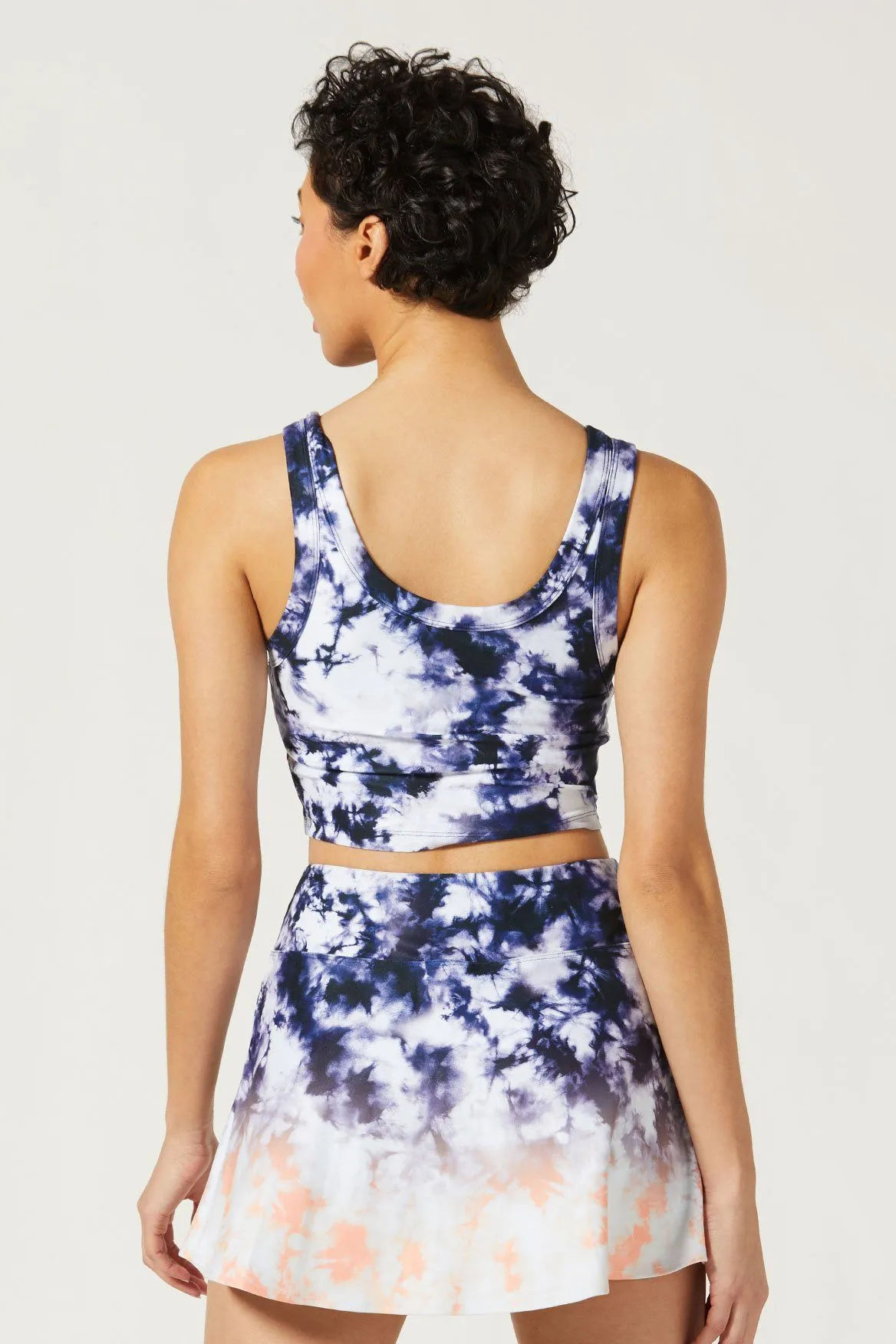 Anna Cropped Tank Navy Coral