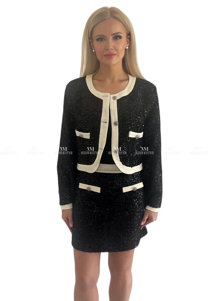 Annalise Black Sequin Suit