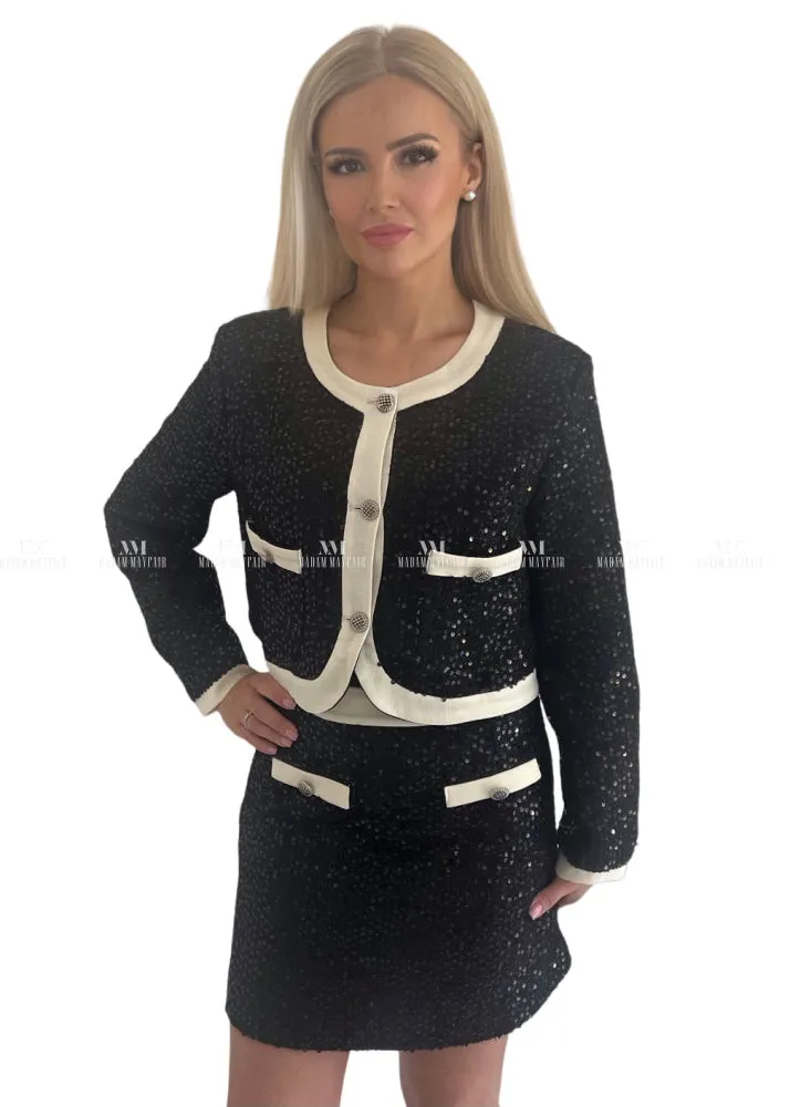 Annalise Black Sequin Suit