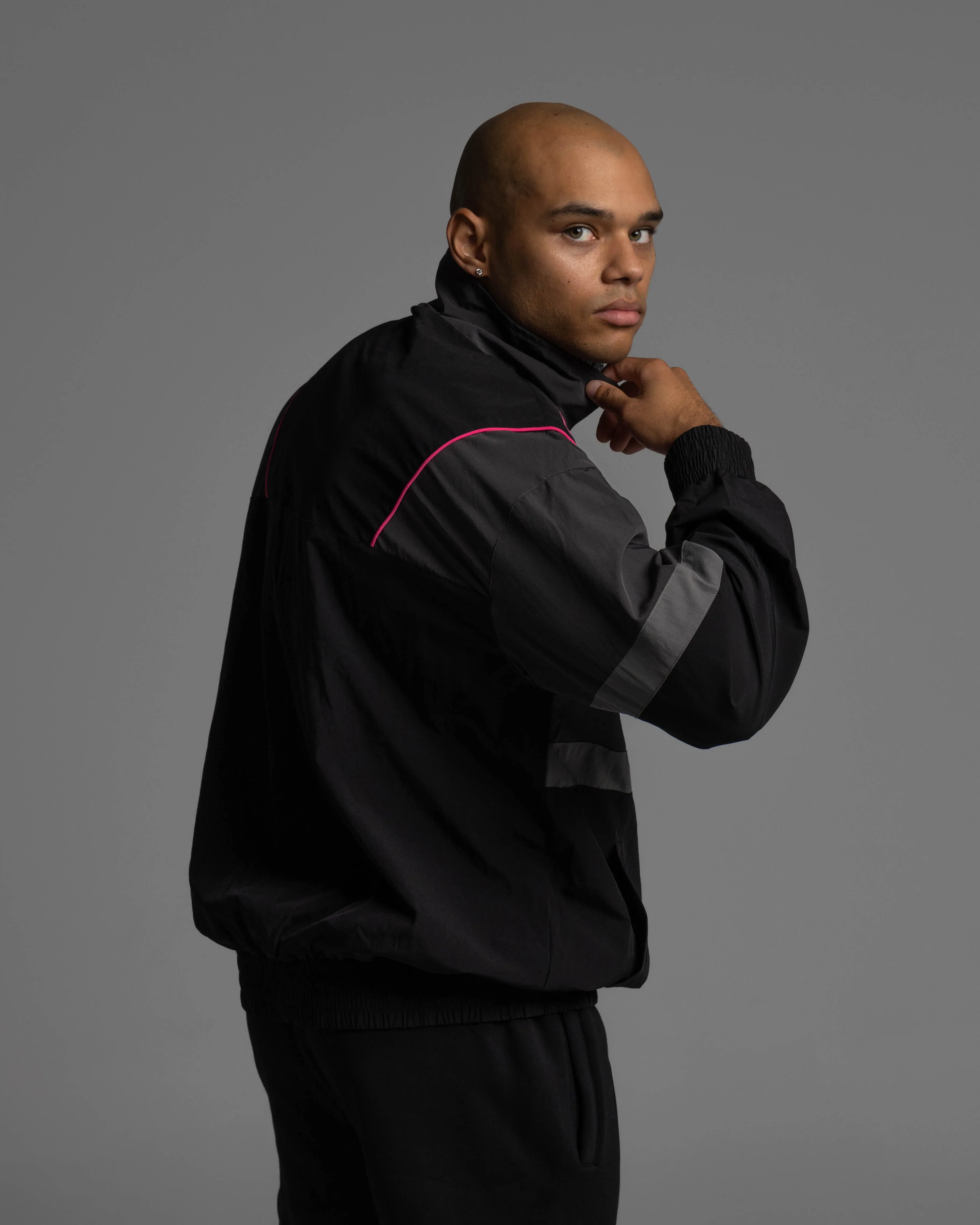 ANORAK JACKET - BLACK & PINK