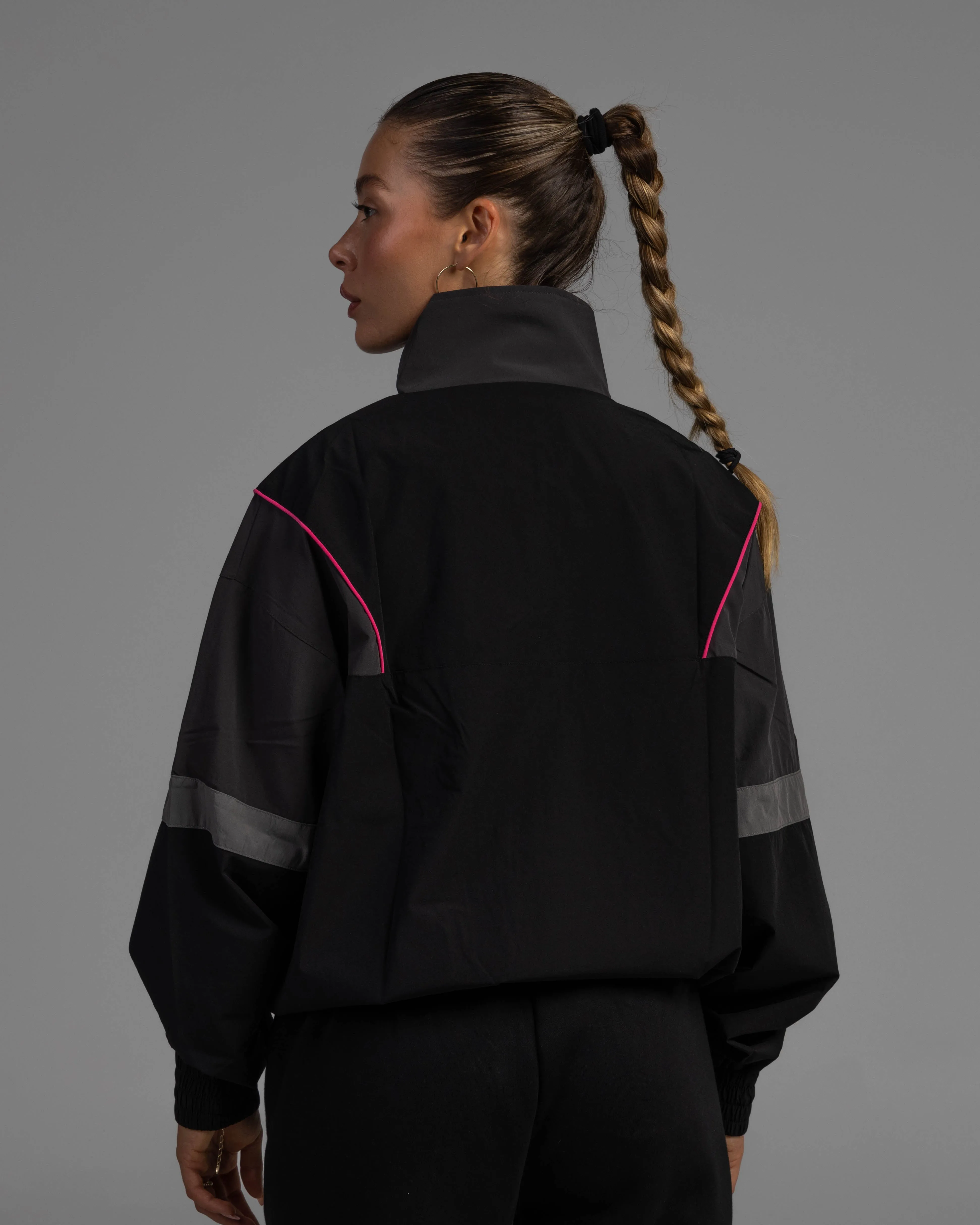ANORAK JACKET - BLACK & PINK