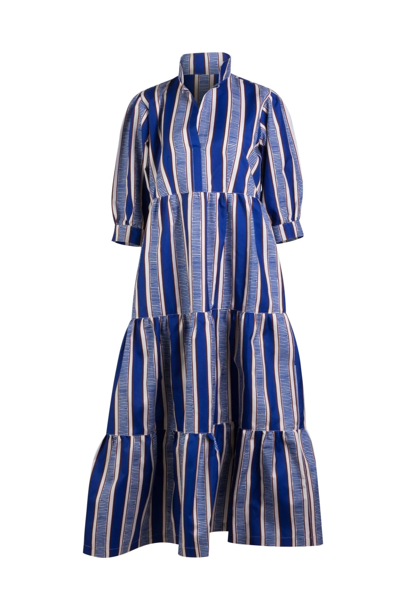 Archive Sale! BLUE & WHITE CABANA STRIPED MIDI DRESS