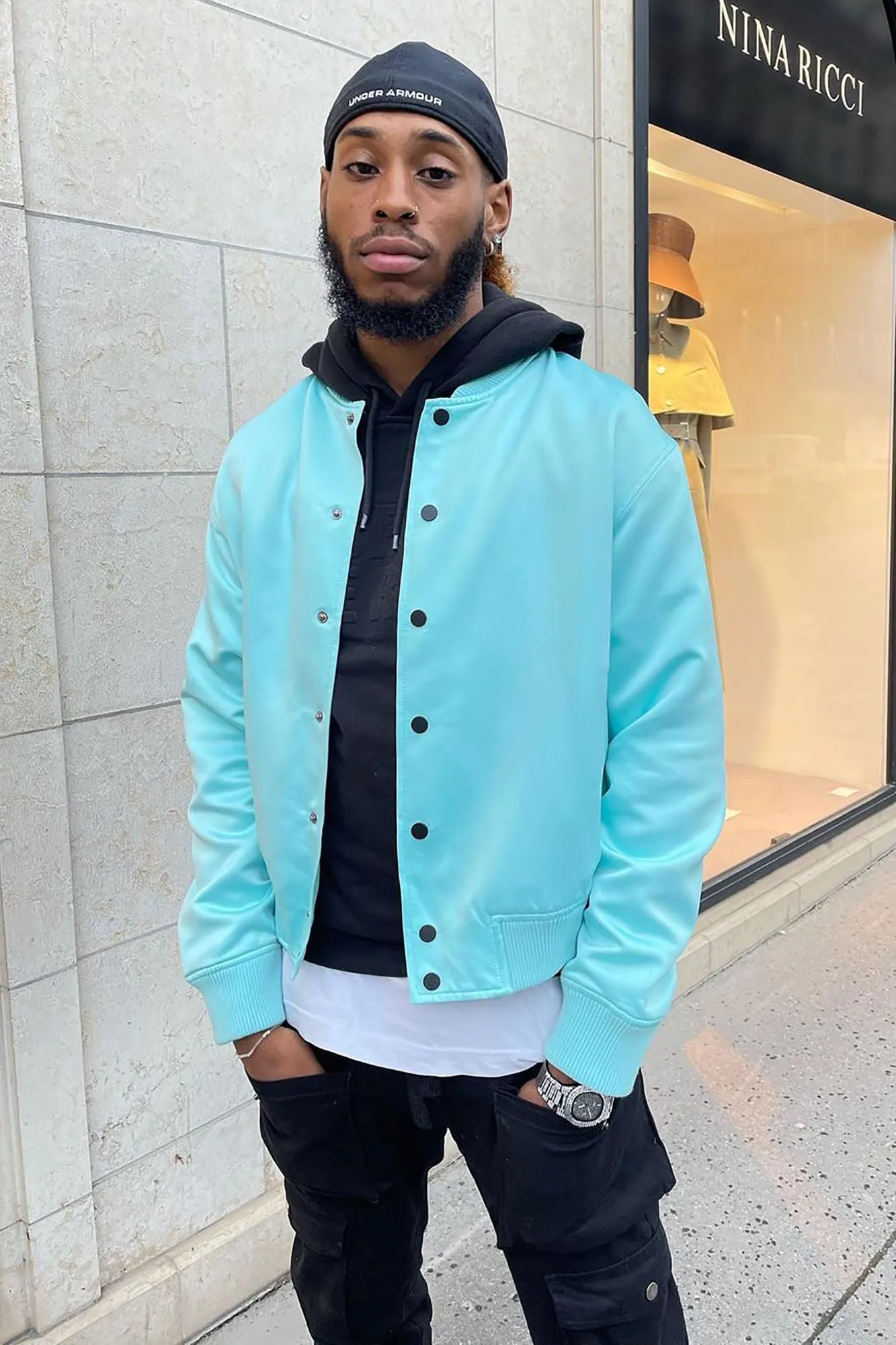 Ashton Essential Bomber Jacket - Blue