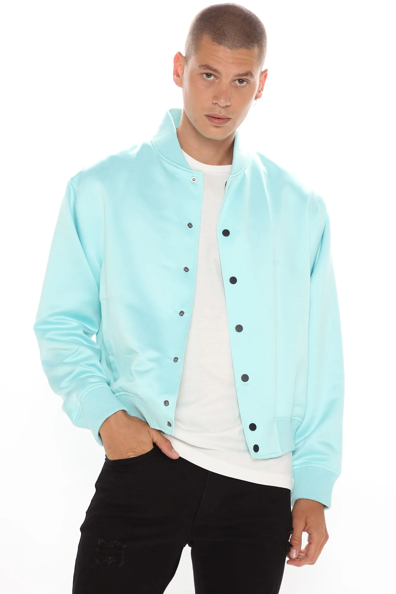 Ashton Essential Bomber Jacket - Blue