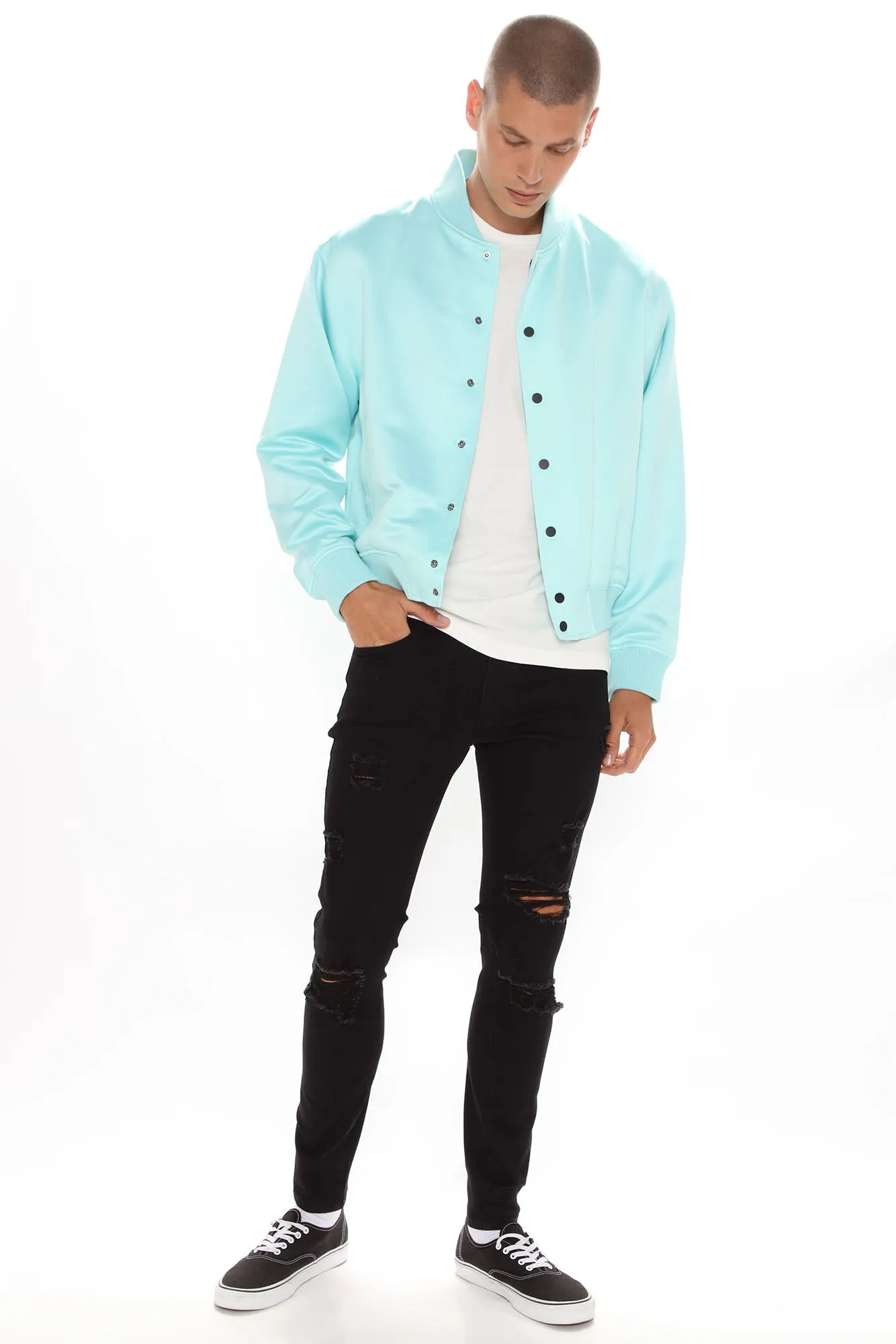 Ashton Essential Bomber Jacket - Blue