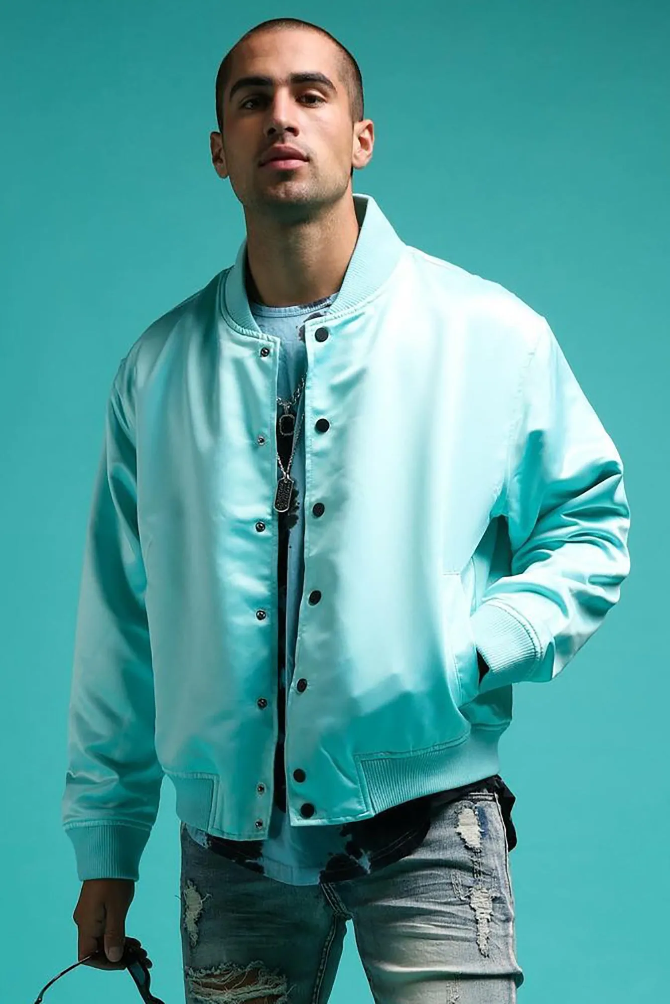 Ashton Essential Bomber Jacket - Blue
