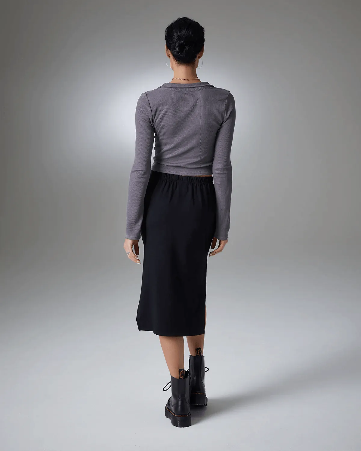 Autumn Midi Skirt in Onyx