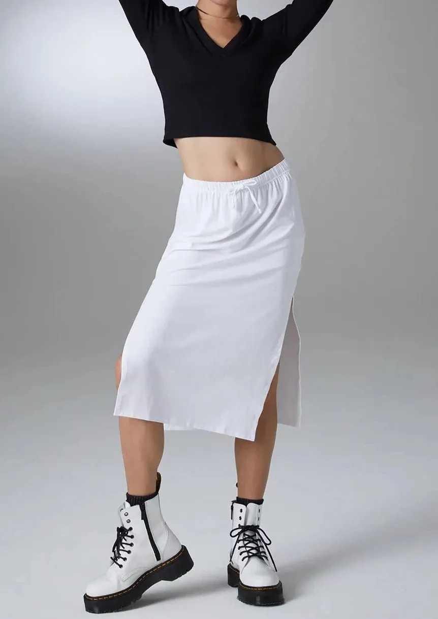 Autumn Midi Skirt in Pearl