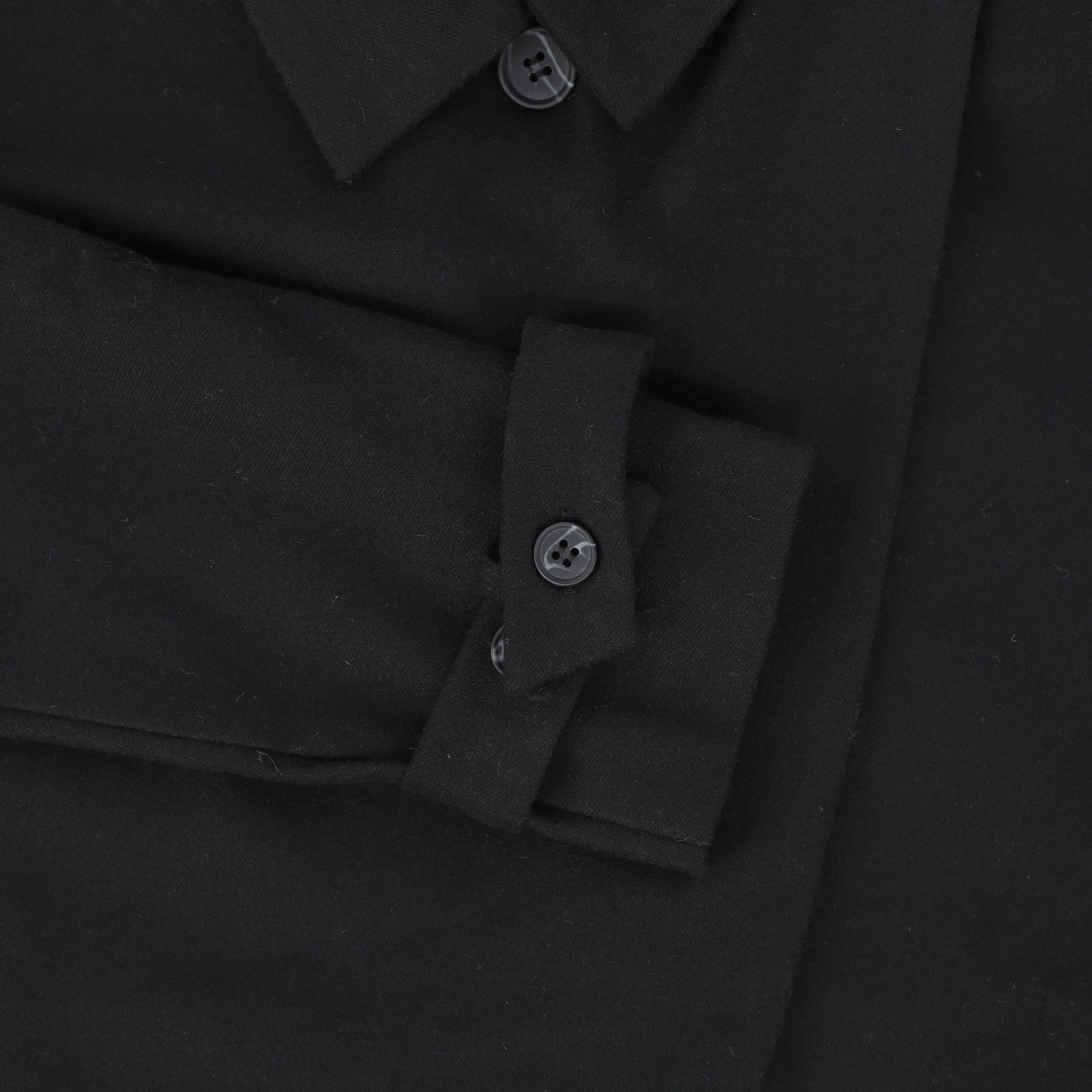 Bamboo Black Wool Pleated Skirt And Jacket Set