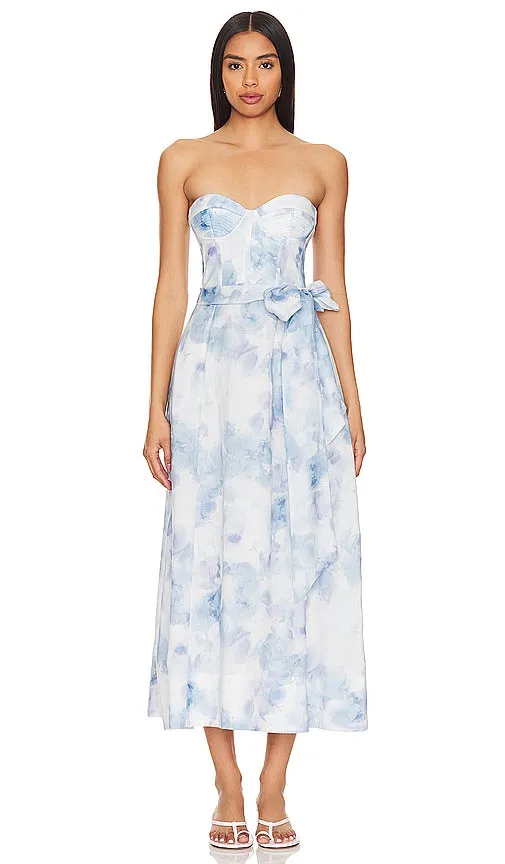 Bardot Vibrant Midi Dress in Baby Blue