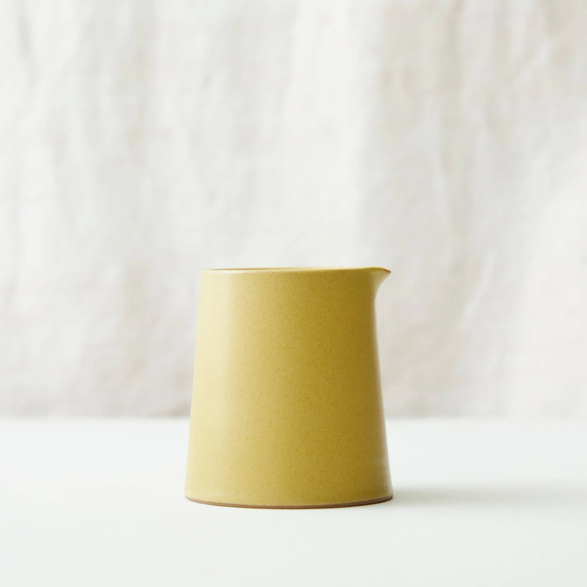 BHAVA Handmade Conical Stoneware Jug - Mustard Yellow