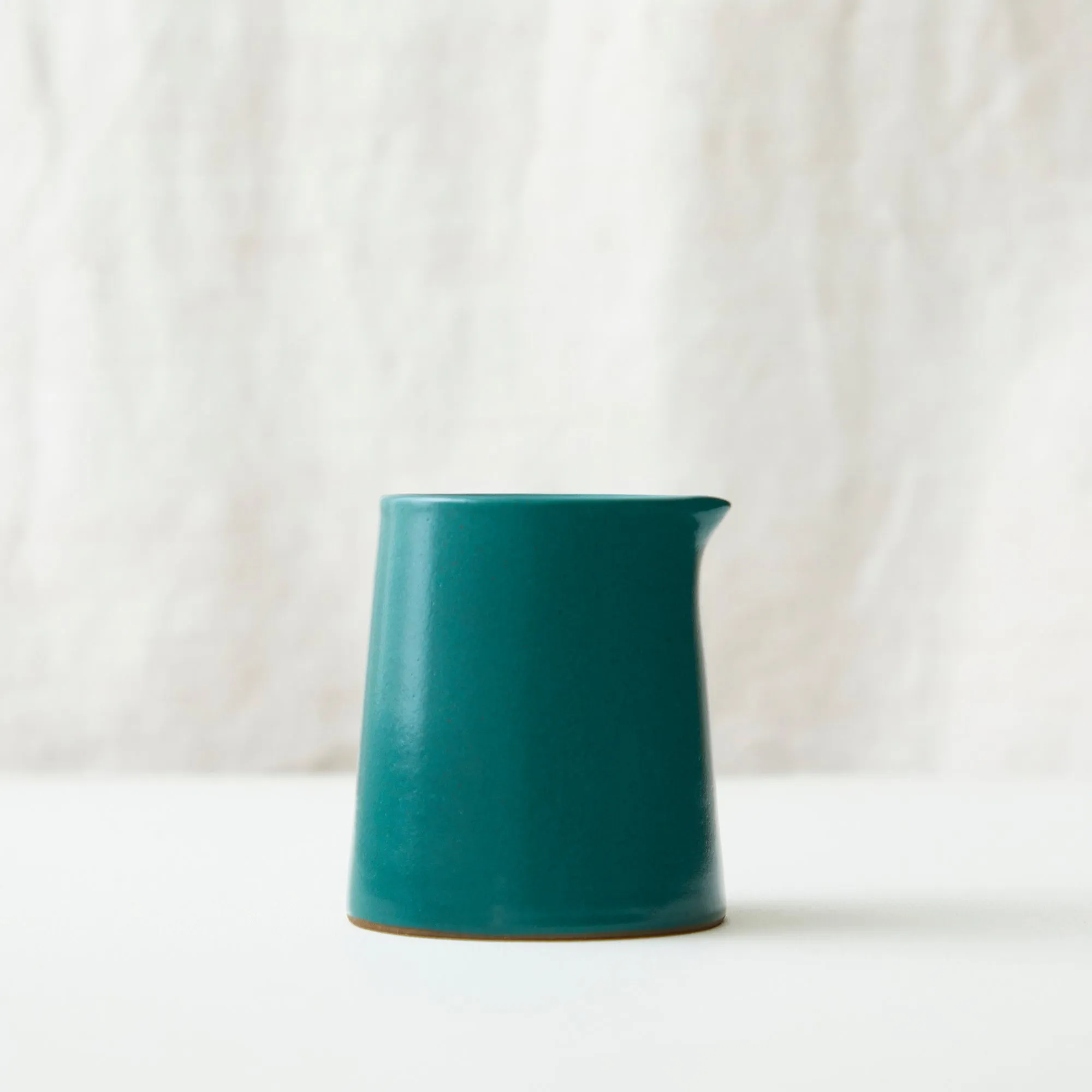 BHAVA Handmade Conical Stoneware Jug - Teal Green