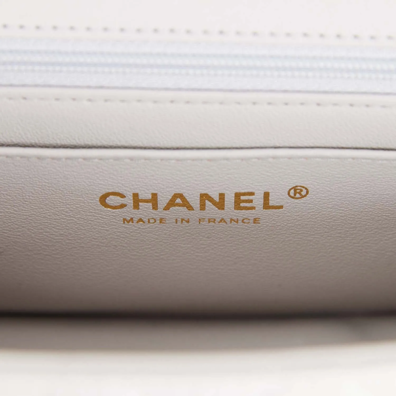 Chanel Mini Rectangular Flap Bag with Top Handle Grey Lambskin Antique Gold Hardware
