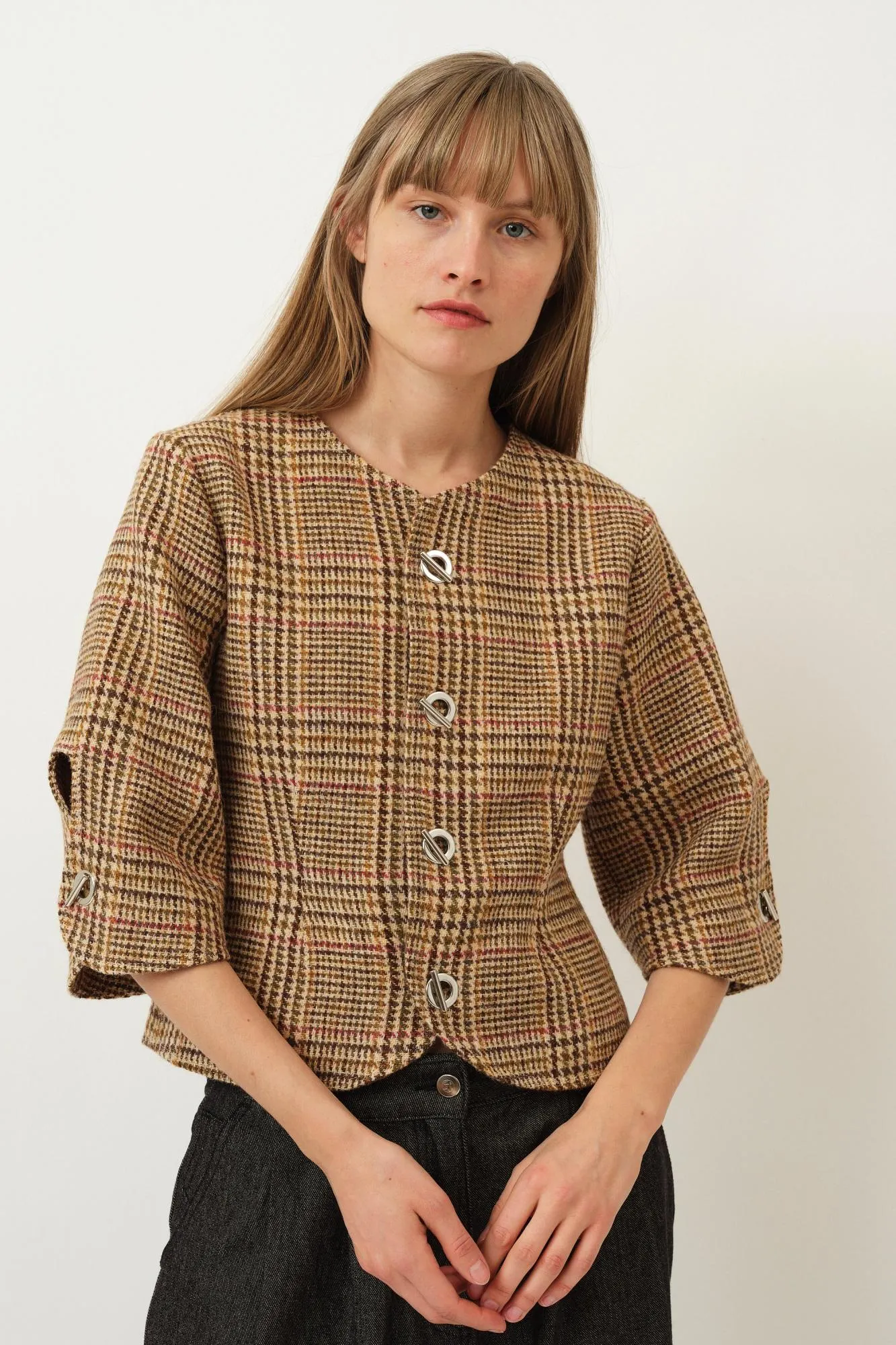 Christie Top — Cafe Latte Plaid