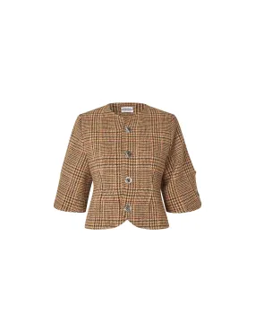 Christie Top — Cafe Latte Plaid