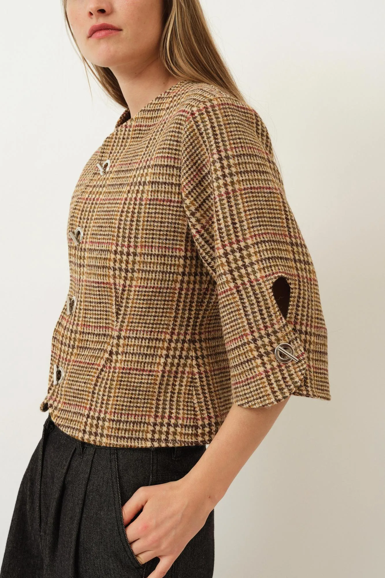 Christie Top — Cafe Latte Plaid