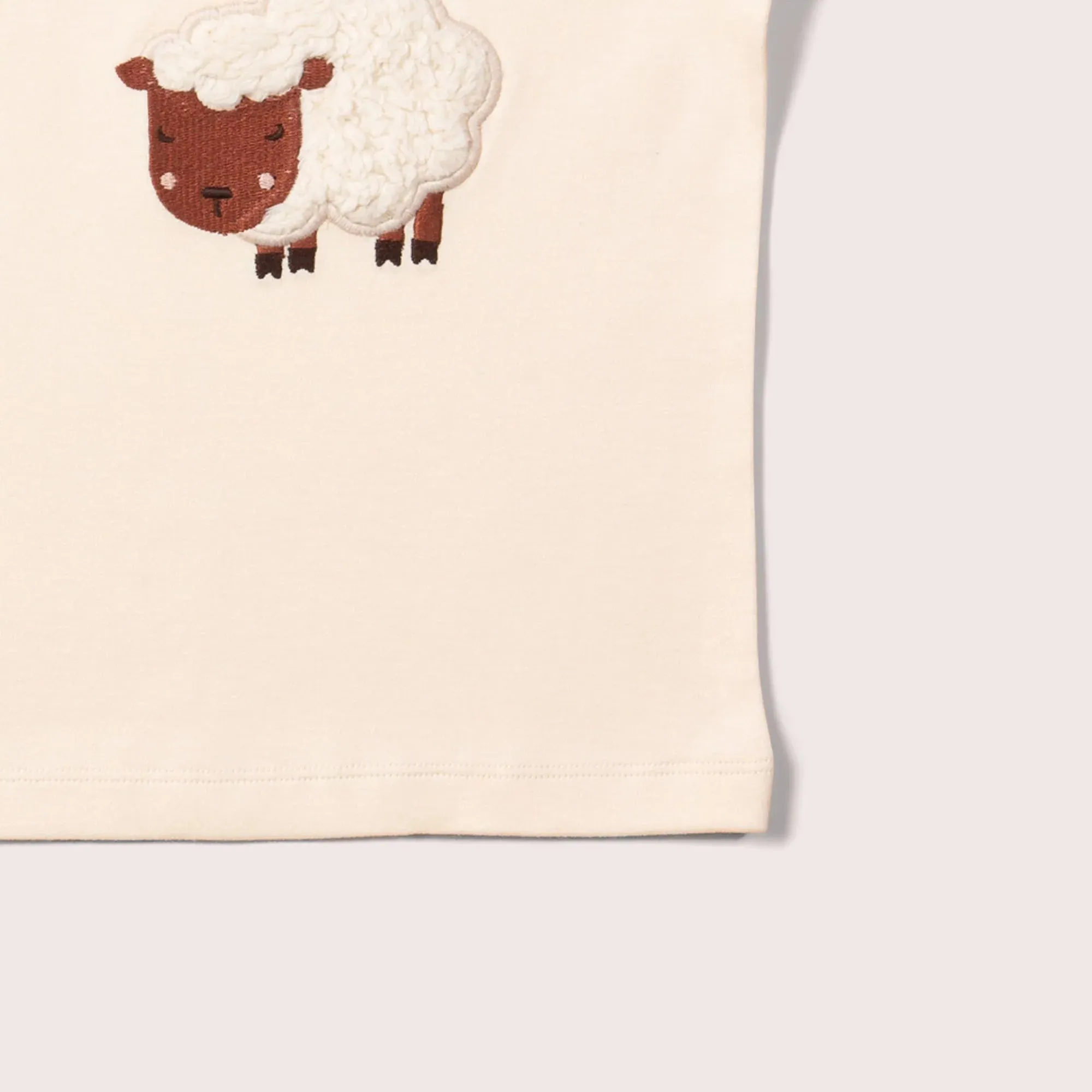 Counting Sheep Applique Short Sleeved T-Shirt