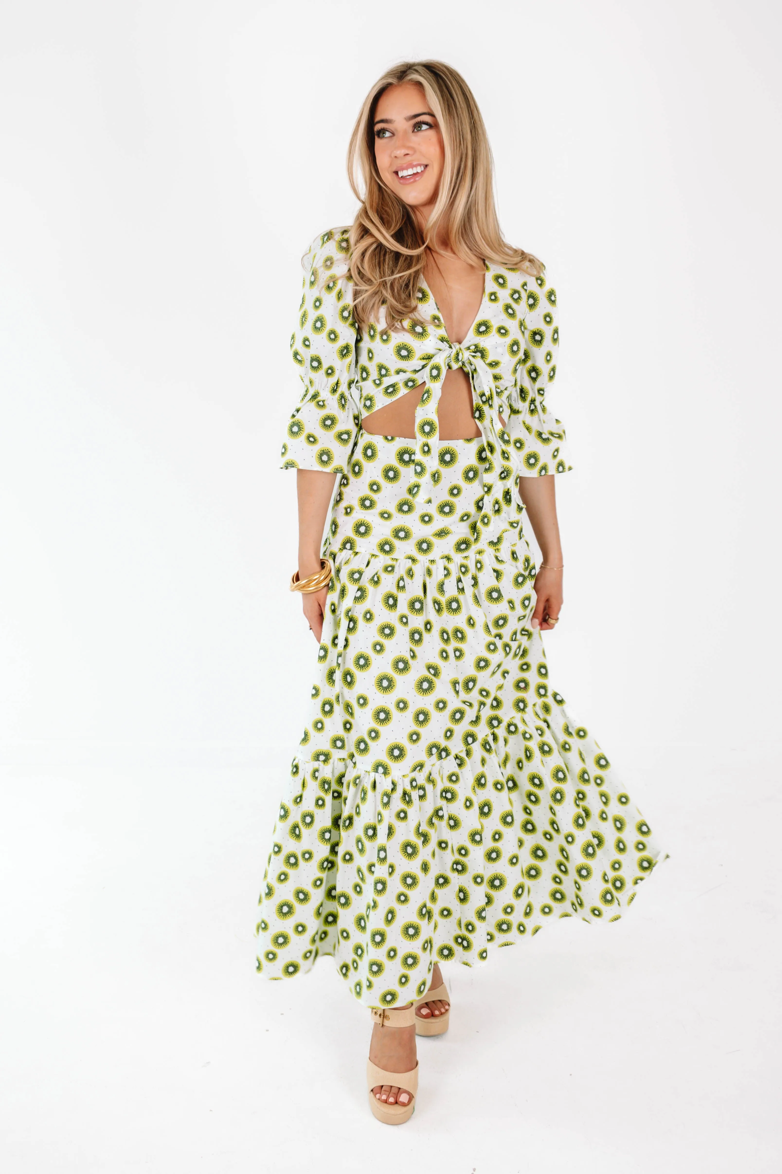 Covered In Kiwi Midi Skirt - Green