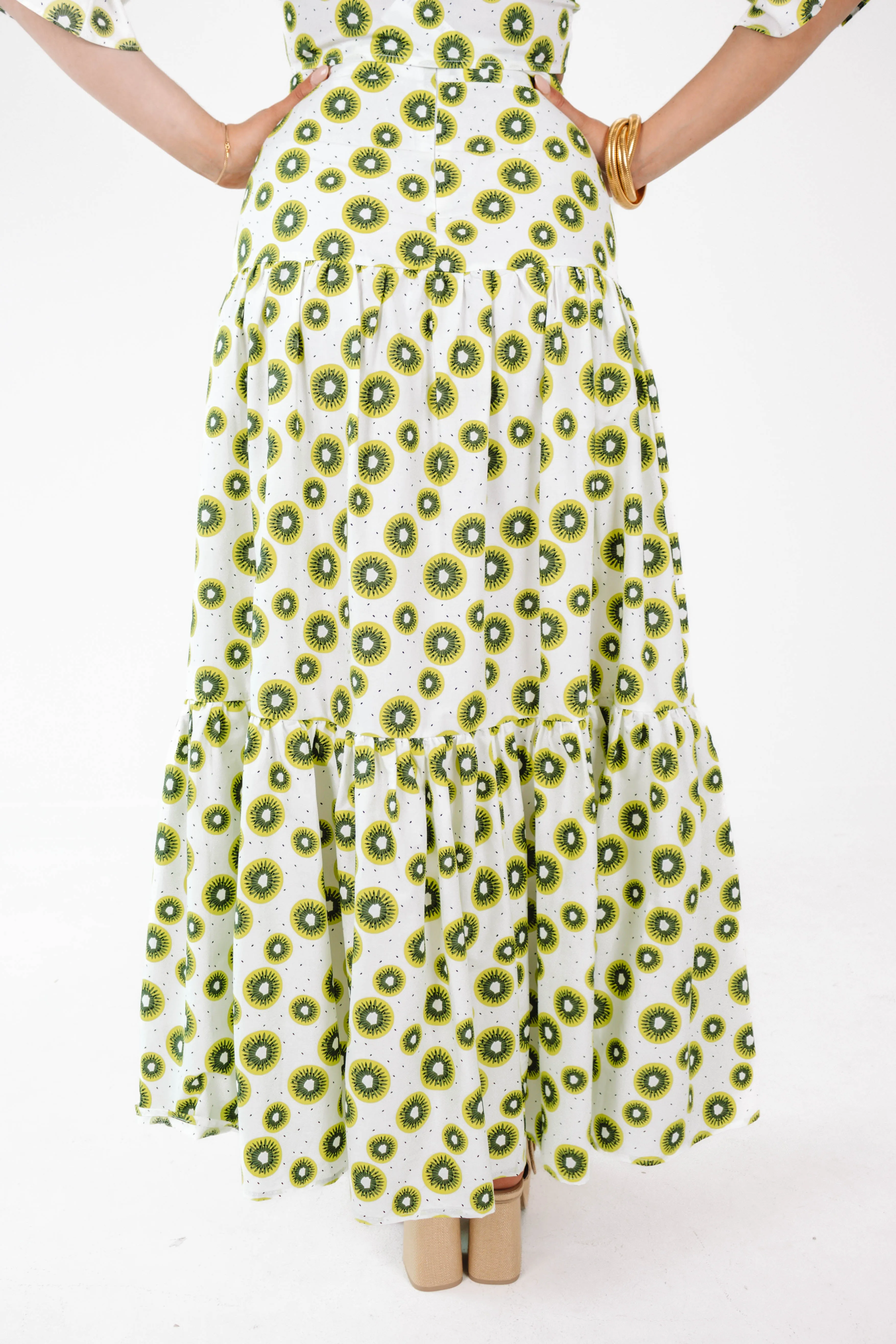 Covered In Kiwi Midi Skirt - Green