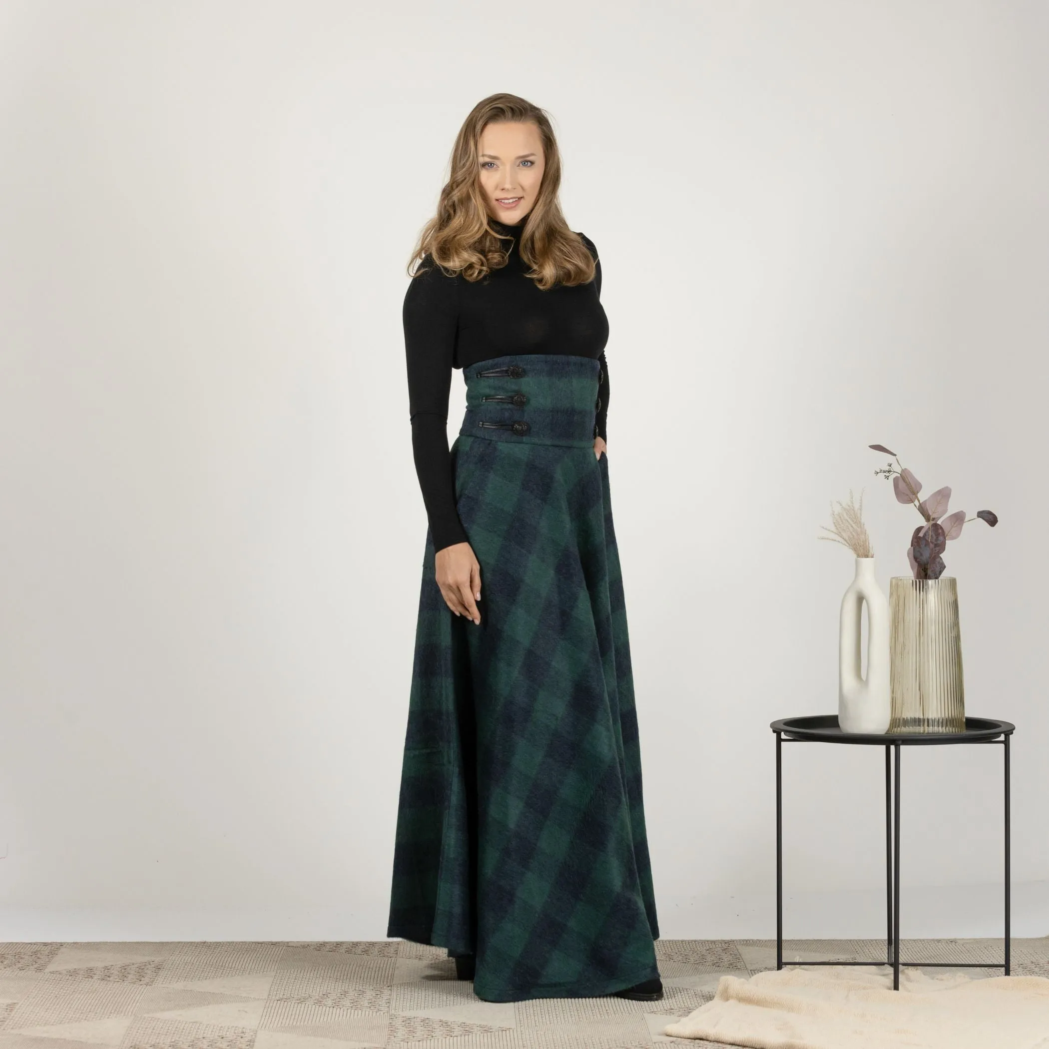 Dark Gray Winter Wool Maxi Skirt