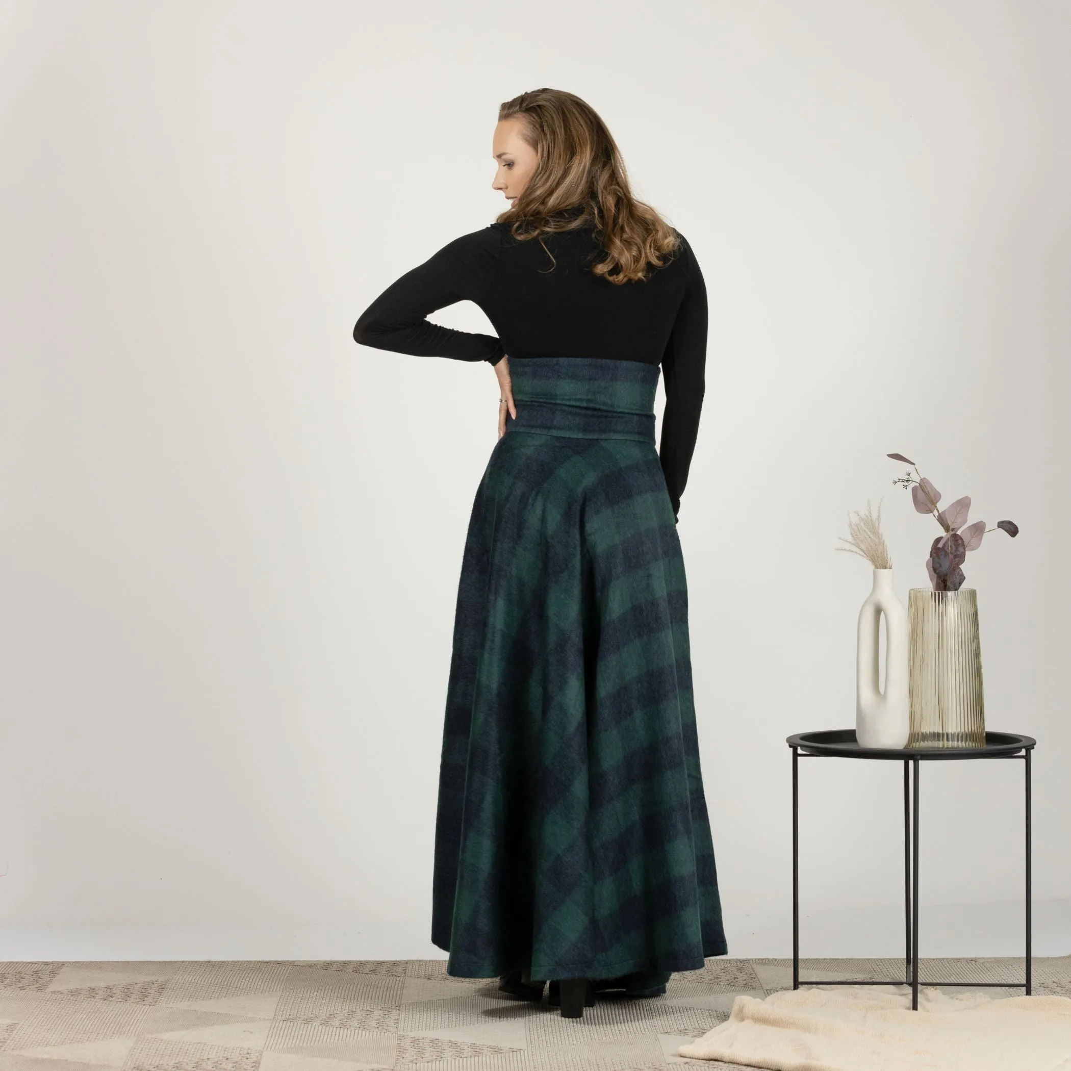 Dark Gray Winter Wool Maxi Skirt