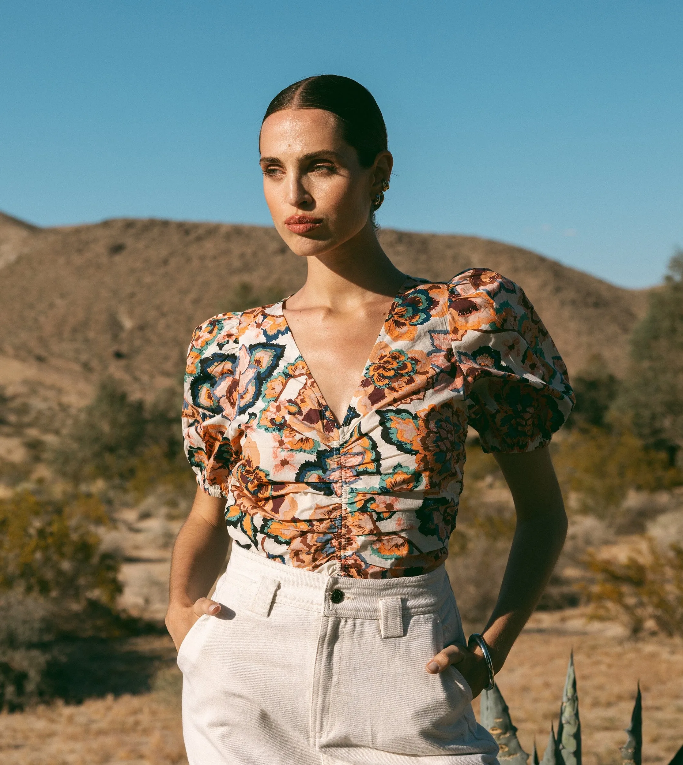 Delphina Top | Desert Floral