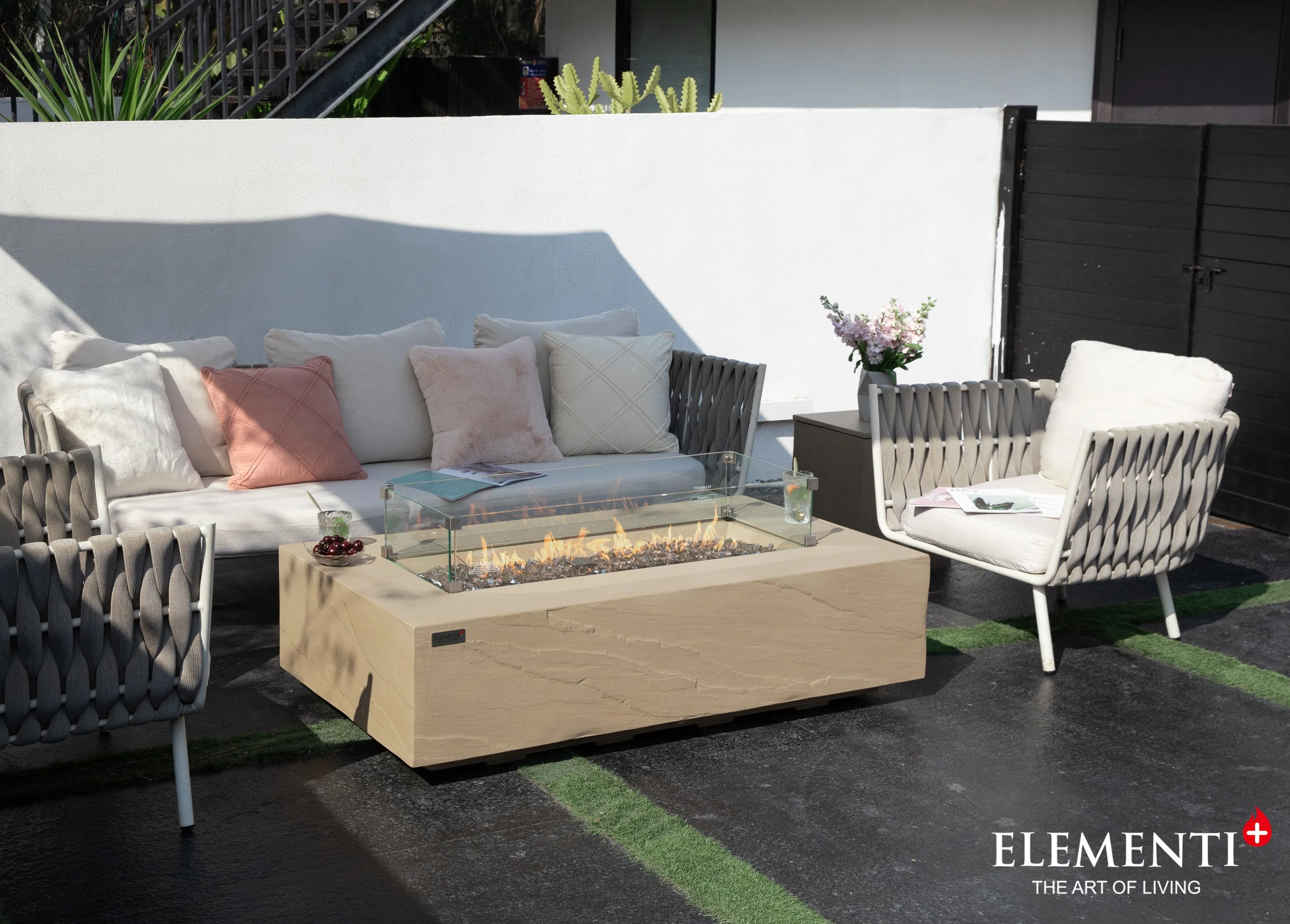 Elementi Plus OFG410SY Colorado Concrete Outdoor Fire Table