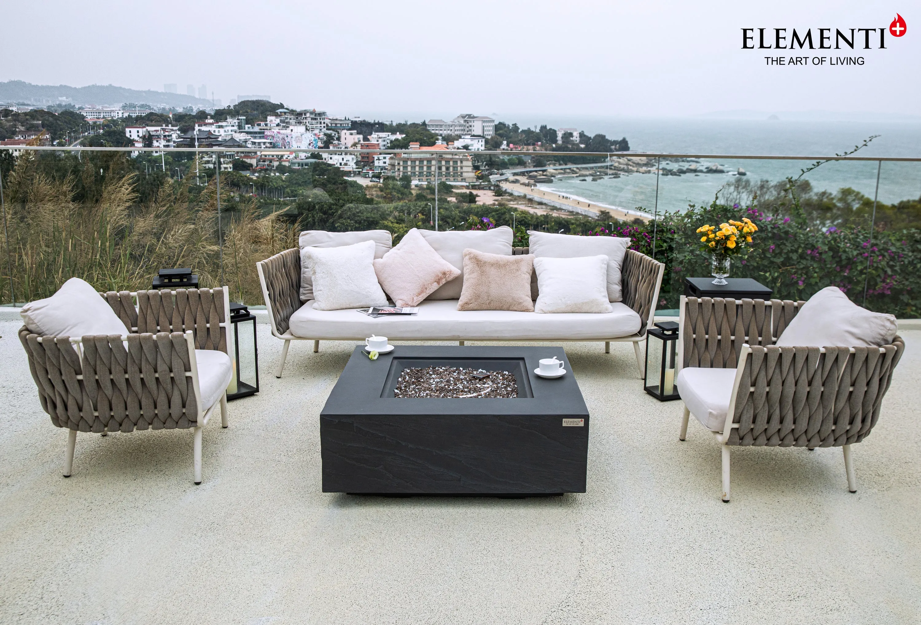 Elementi Plus OFG411SL Roraima Concrete Outdoor Fire Table