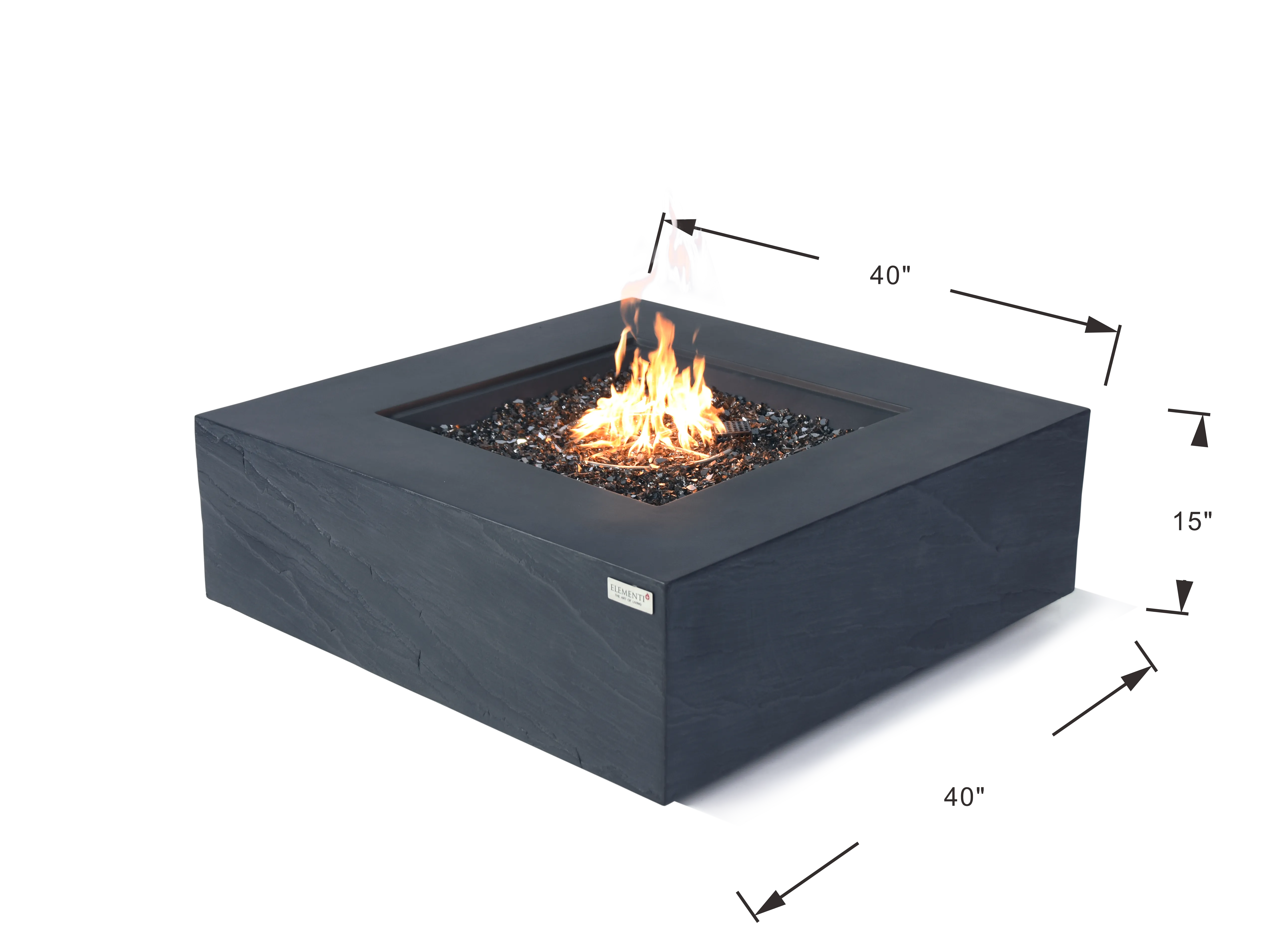 Elementi Plus OFG411SL Roraima Concrete Outdoor Fire Table