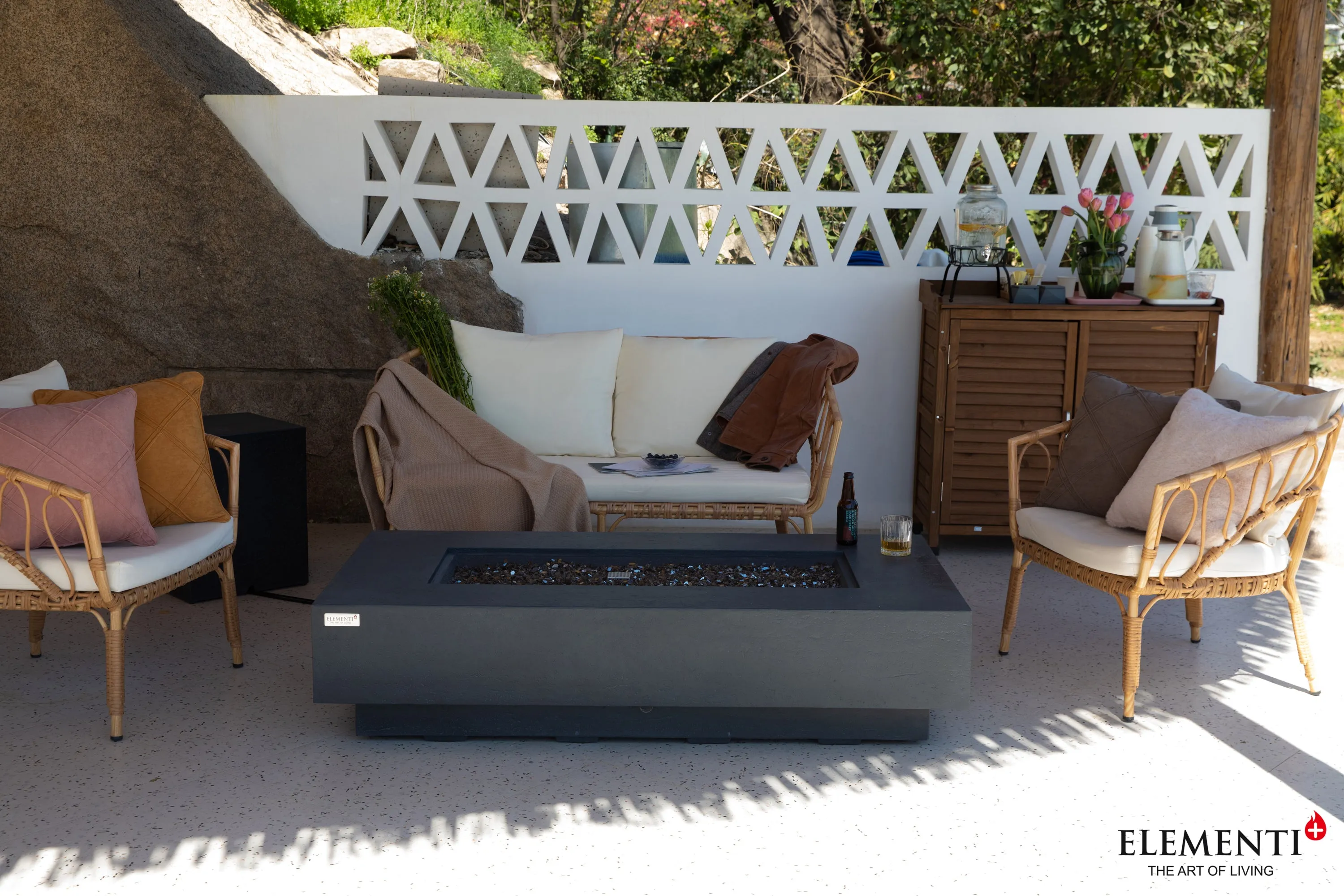 Elementi Plus OFG415DG Positano Concrete Outdoor Fire Table