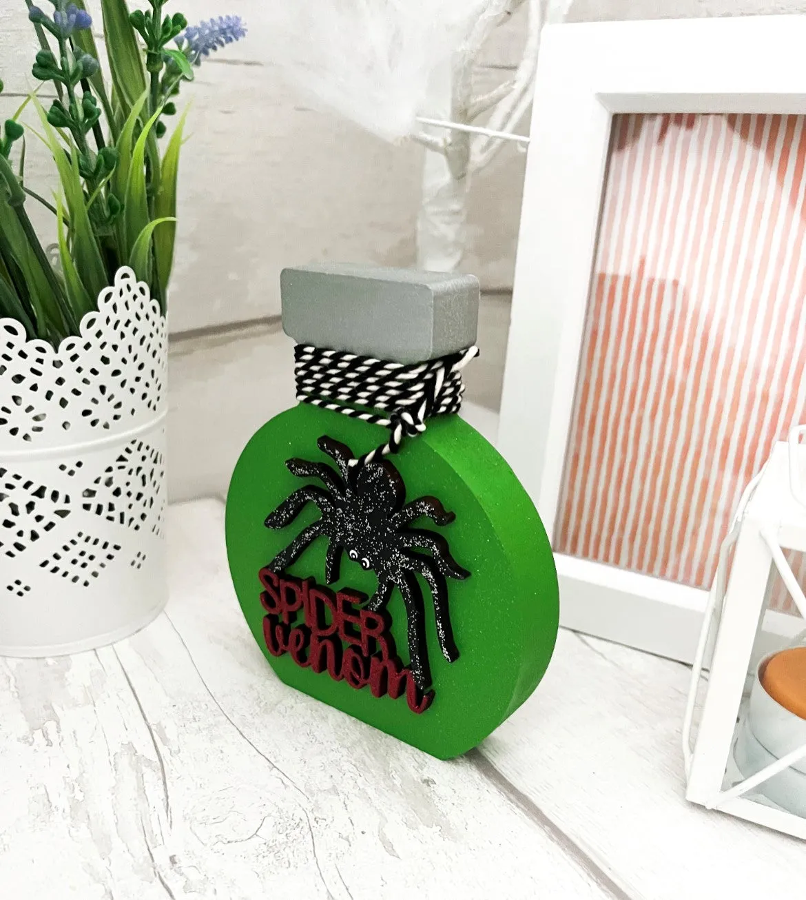 Halloween Potion Bottles Wooden Decorations