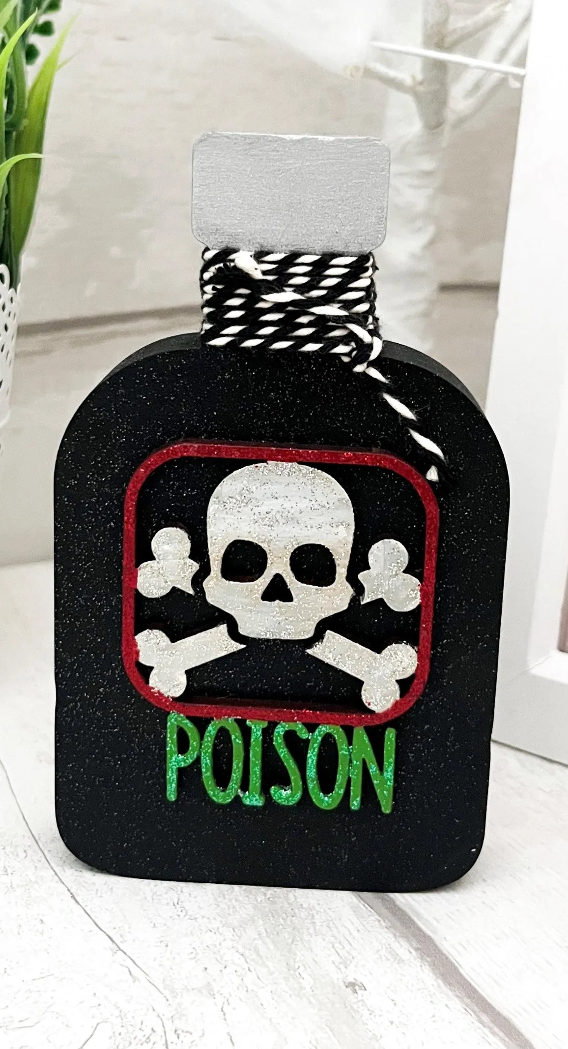 Halloween Potion Bottles Wooden Decorations