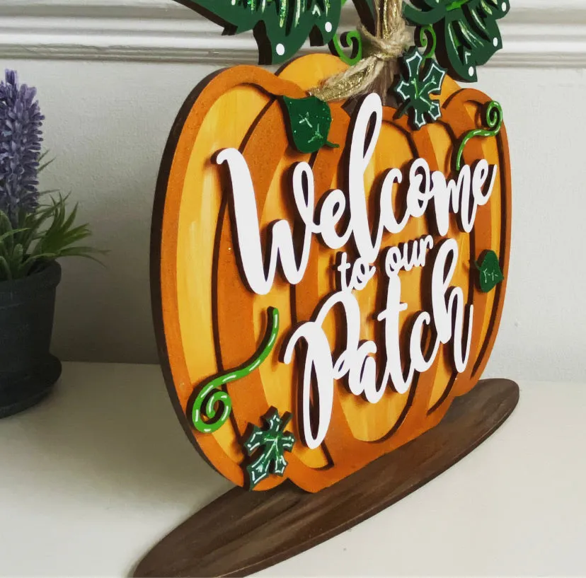 Halloween Pumpkin Decoration ‘Welcome To Our Patch’