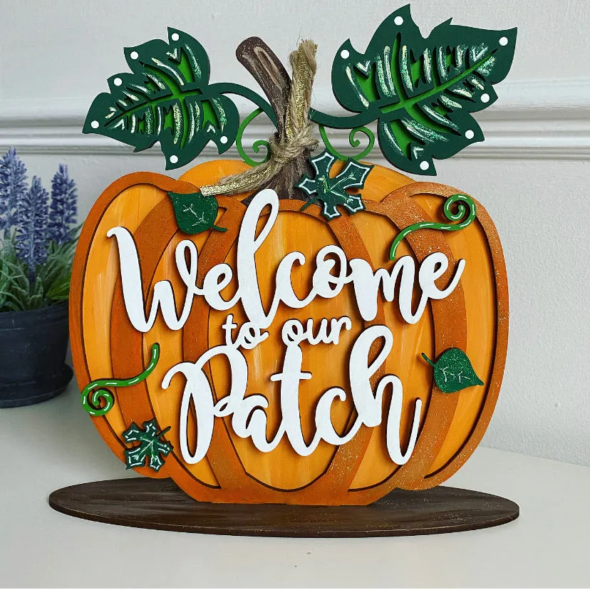Halloween Pumpkin Decoration ‘Welcome To Our Patch’