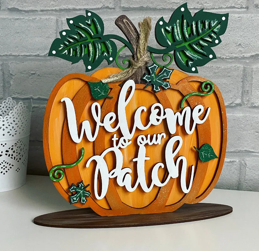 Halloween Pumpkin Decoration ‘Welcome To Our Patch’