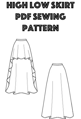Hi Low Skirt Digital PDF Sewing Pattern
