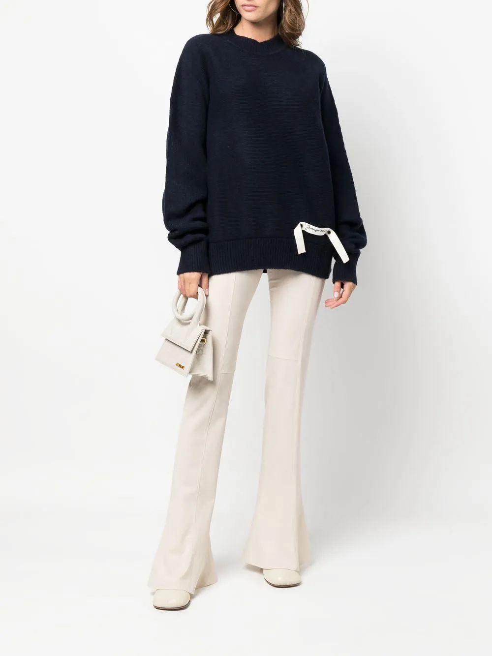 High-neck knitted jumper