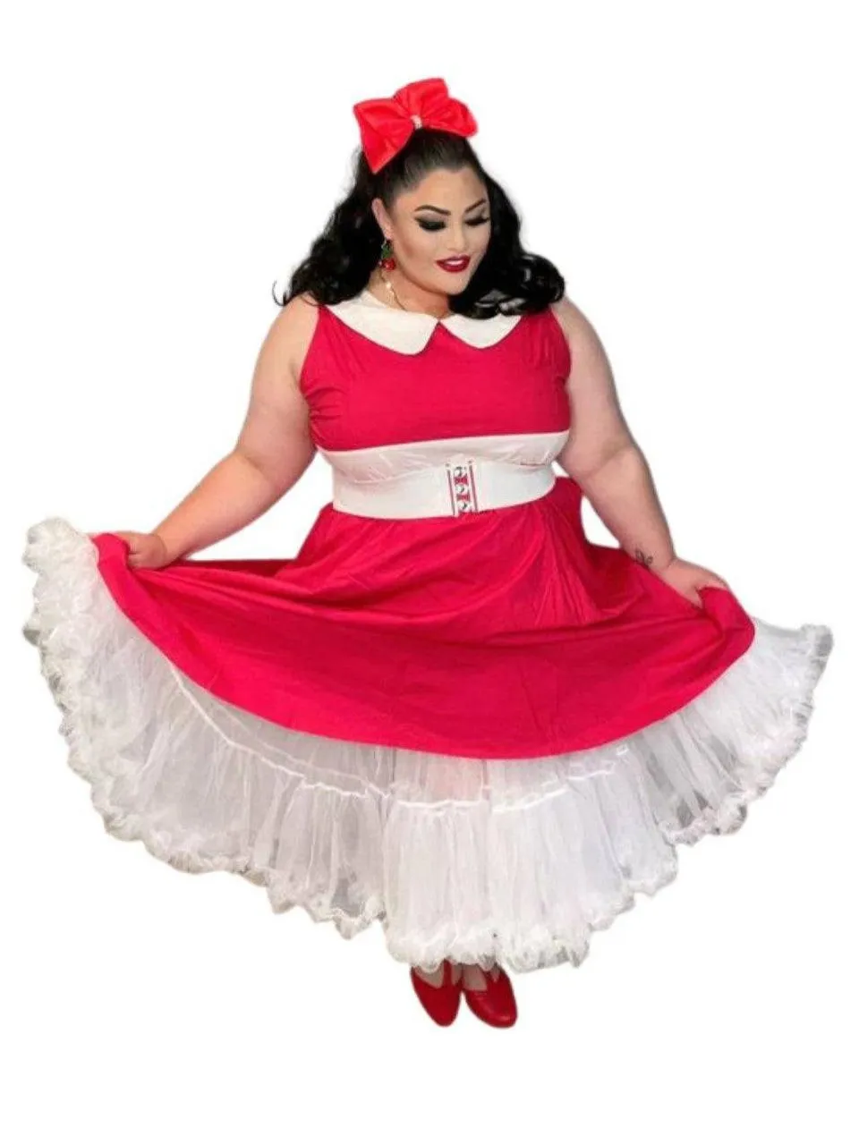 Jackie Ohhh Red Retro Midi Dress