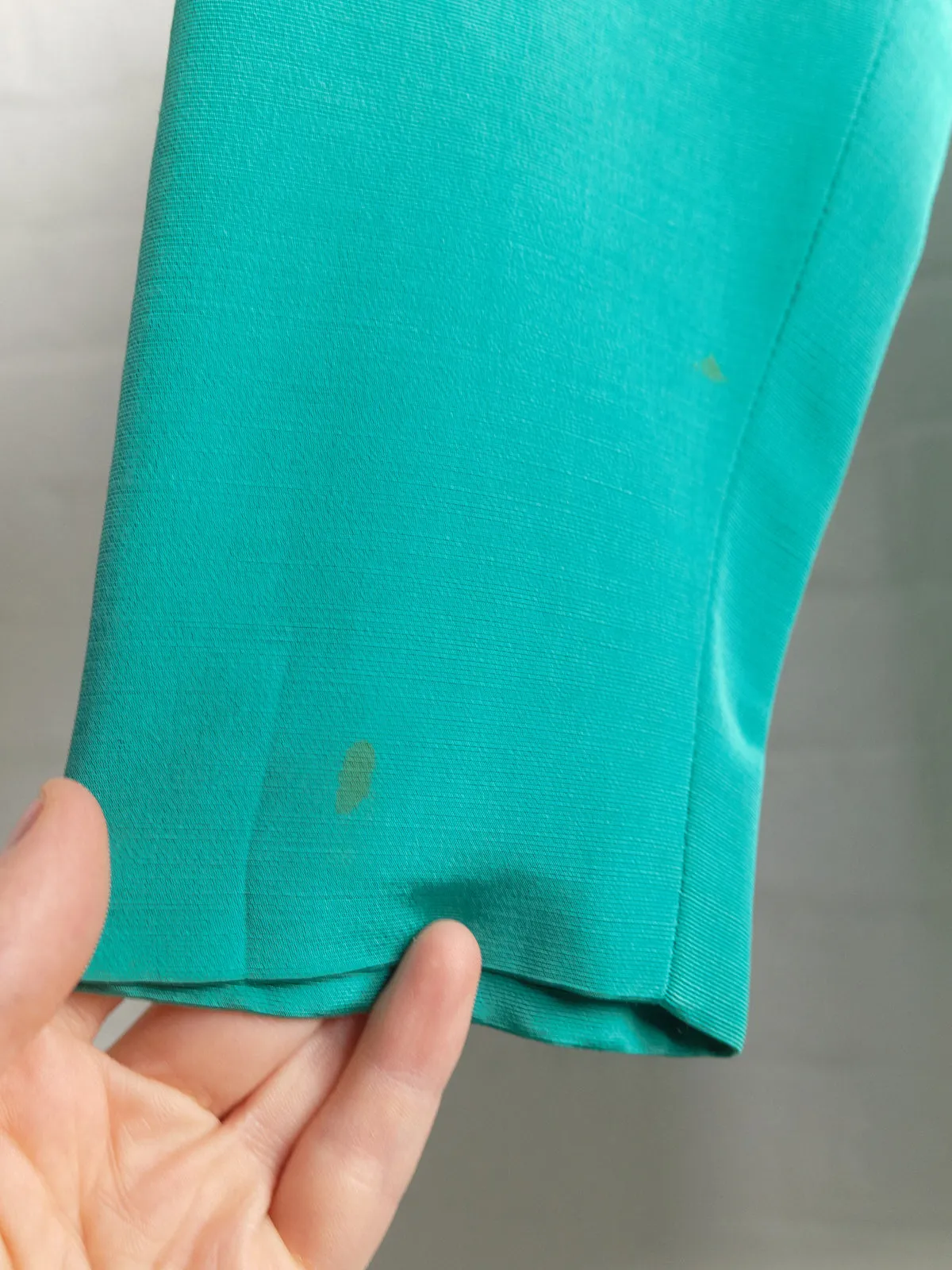 Jasper Conran 1980s teal grosgrain skirt suit - womens 8 6