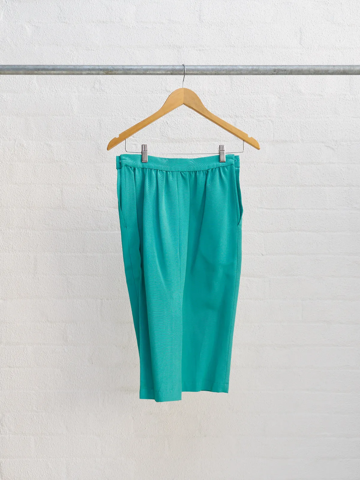 Jasper Conran 1980s teal grosgrain skirt suit - womens 8 6